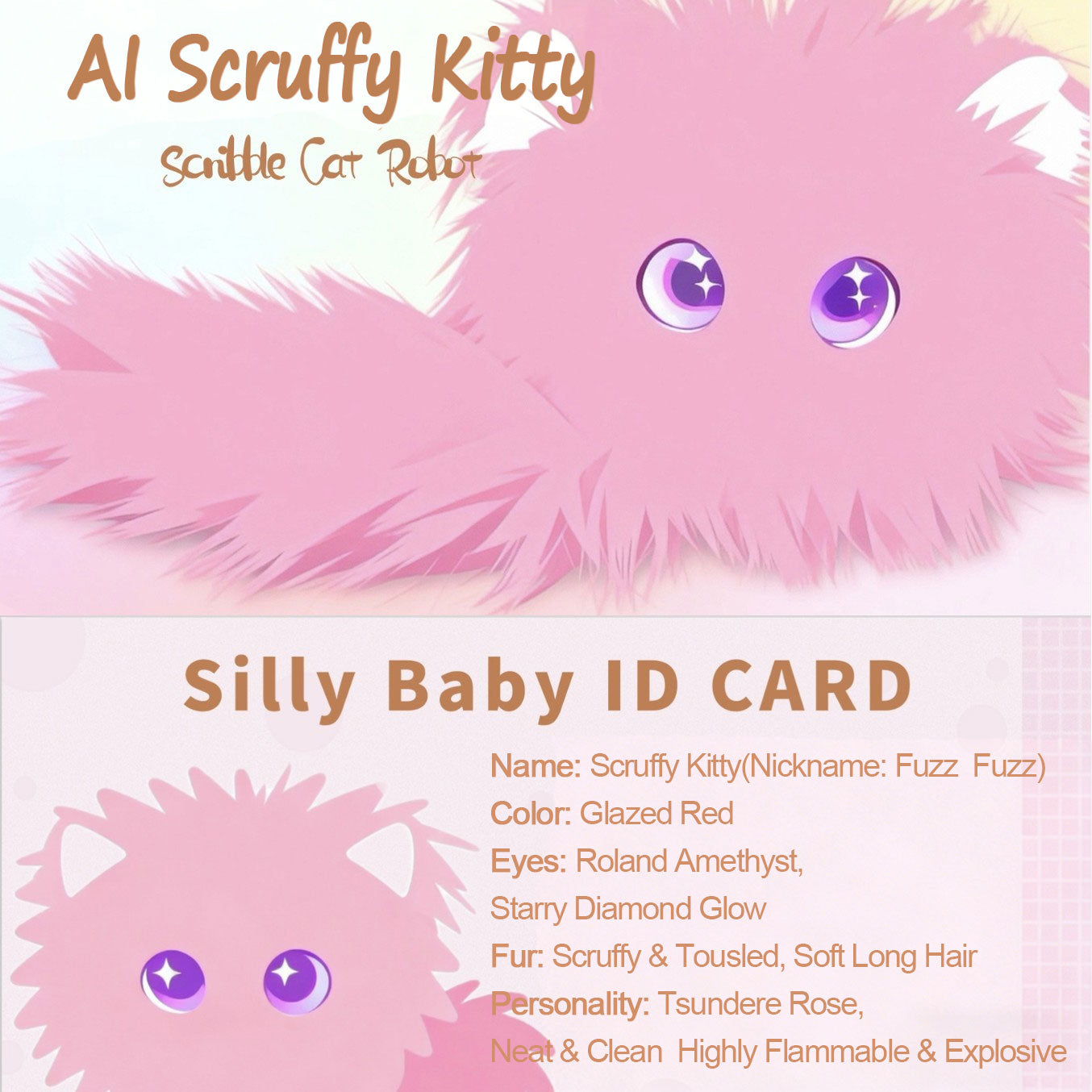 AI Scribble Cat Multilingual Talking Plush Toy Pet Cat Companion