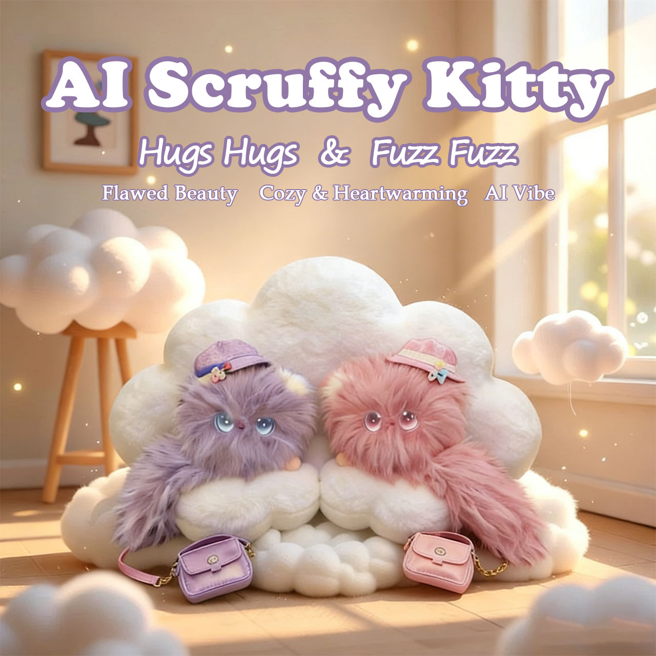 AI Scribble Cat Multilingual Talking Plush Toy Pet Cat Companion