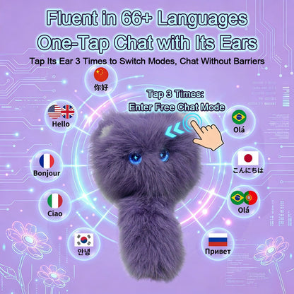 AI Scribble Cat Multilingual Talking Plush Toy Pet Cat Companion