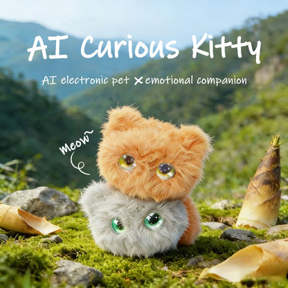 AI CuriousCat Multilingual Talking Plush Toy Pet Cat Companion