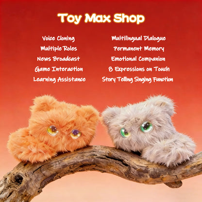 AI CuriousCat Multilingual Talking Plush Toy Pet Cat Companion