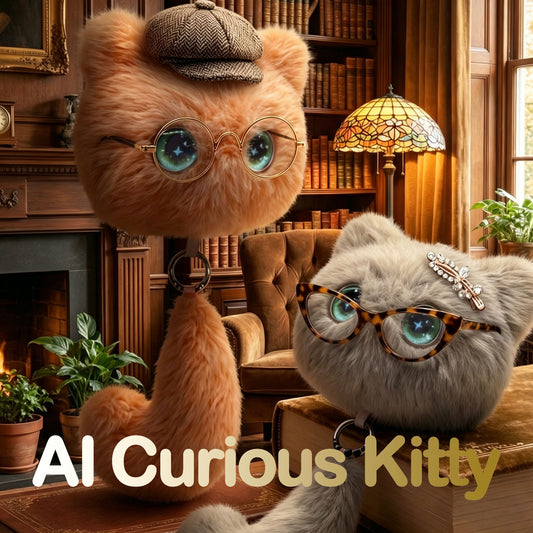 AI CuriousCat Multilingual Talking Plush Toy Pet Cat Companion