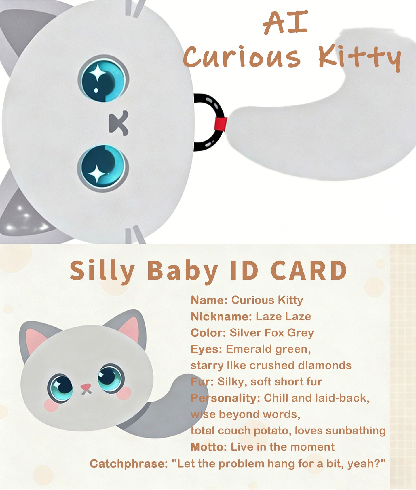 AI CuriousCat Multilingual Talking Plush Toy Pet Cat Companion