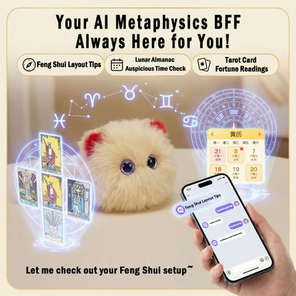 AI Rice Ball - Multilingual Talking Cute Plush Toy, Perfect Companion for Your Cats