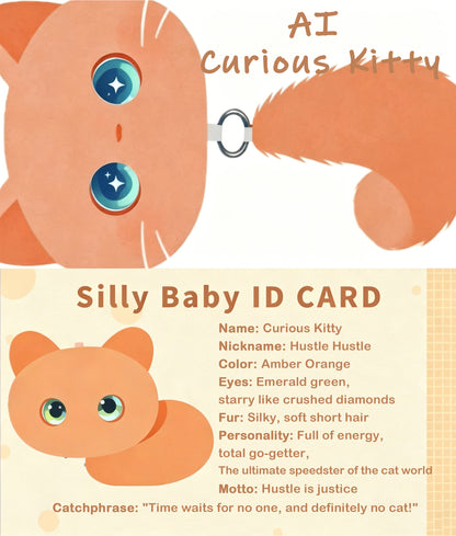 AI CuriousCat Multilingual Talking Plush Toy Pet Cat Companion