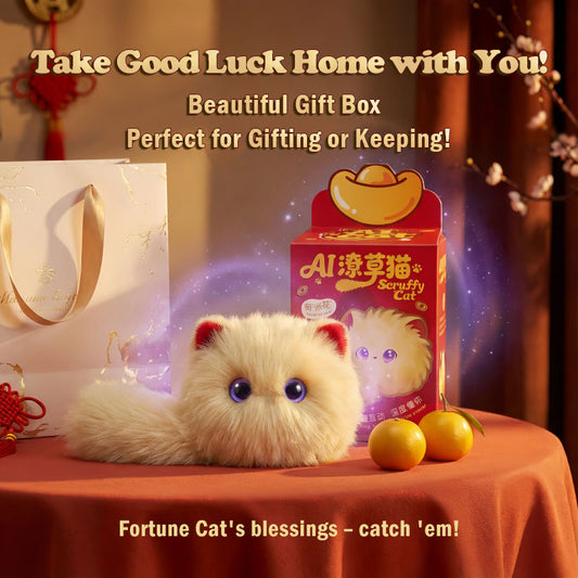 AI Rice Ball - Multilingual Talking Cute Plush Toy, Perfect Companion for Your Cats