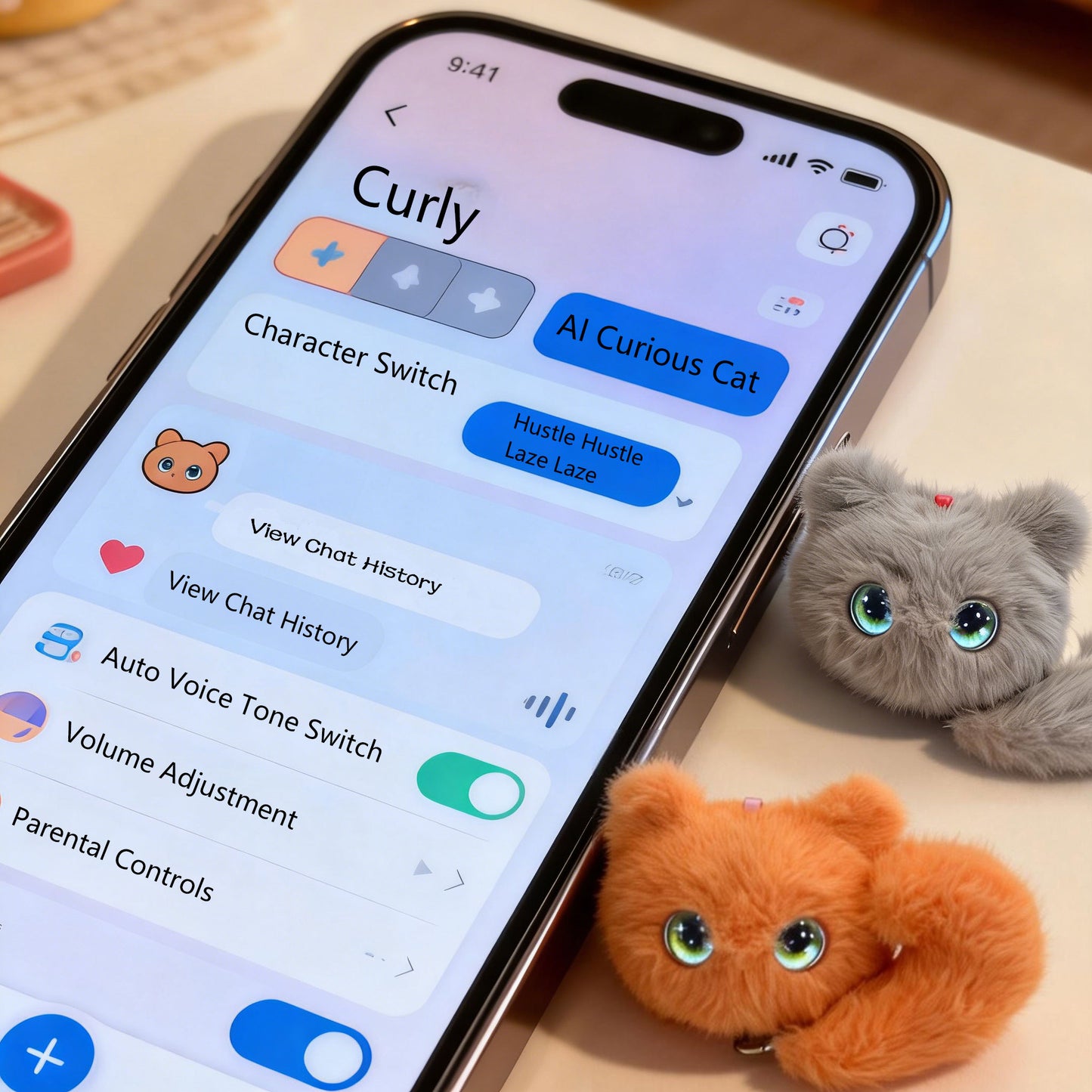 AI CuriousCat Multilingual Talking Plush Toy Pet Cat Companion