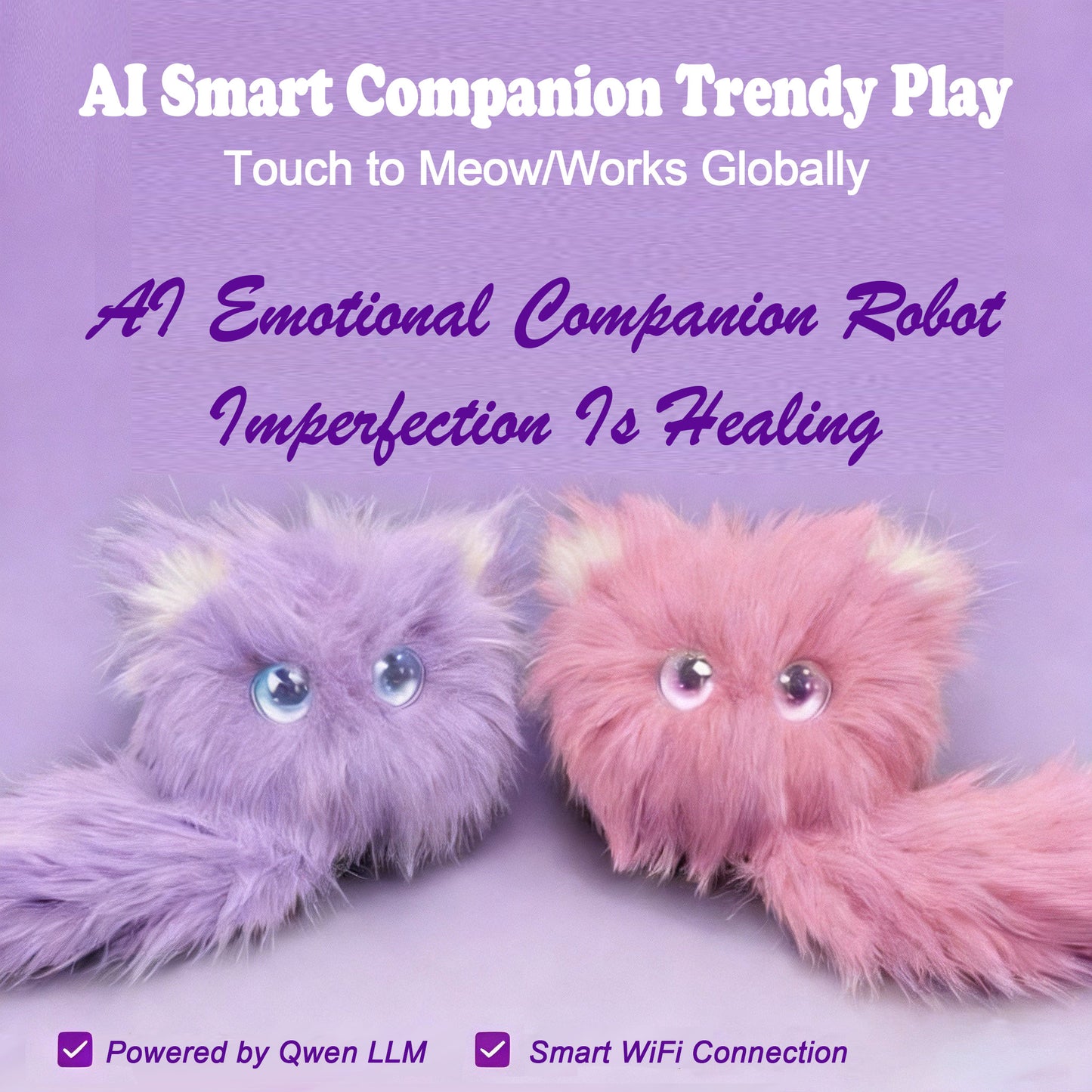 AI Scribble Cat Multilingual Talking Plush Toy Pet Cat Companion